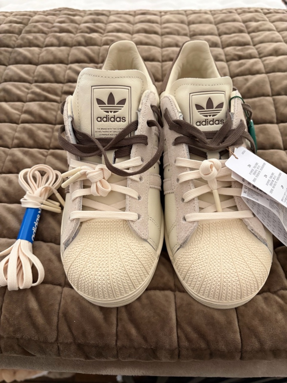 adidas Limited Edition Molly Mae Superstar II - latte sneakers.